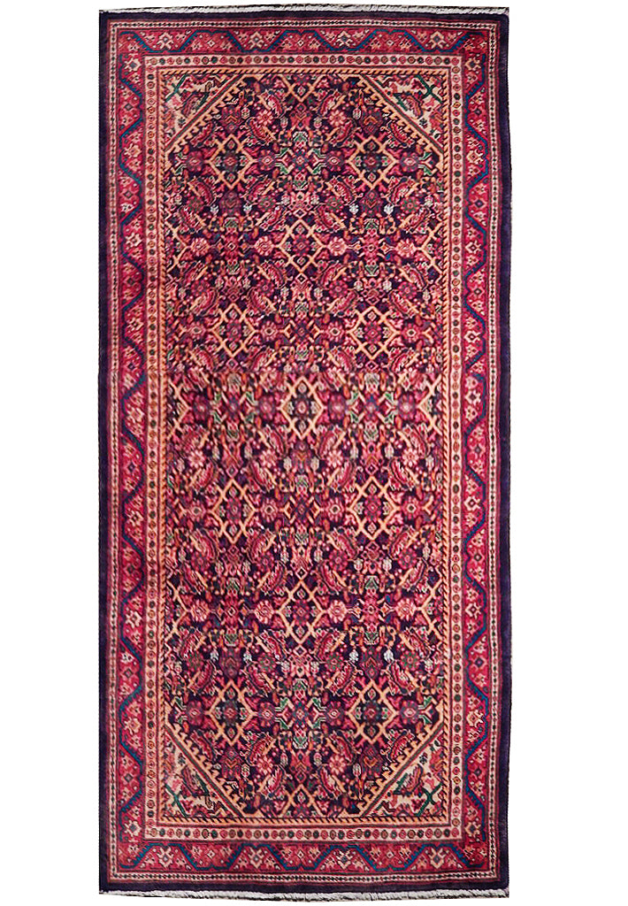 5' x 11' Red-Semi-Antique-Persian-Herati-Runner.jpg