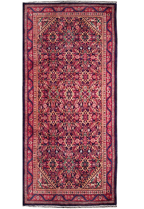 5' x 11' Red-Semi-Antique-Persian-Herati-Runner.jpg