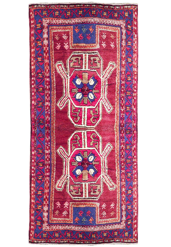 4' x 8' Red-Semi-Antique-Caucasian-Kazak-Runner.jpg