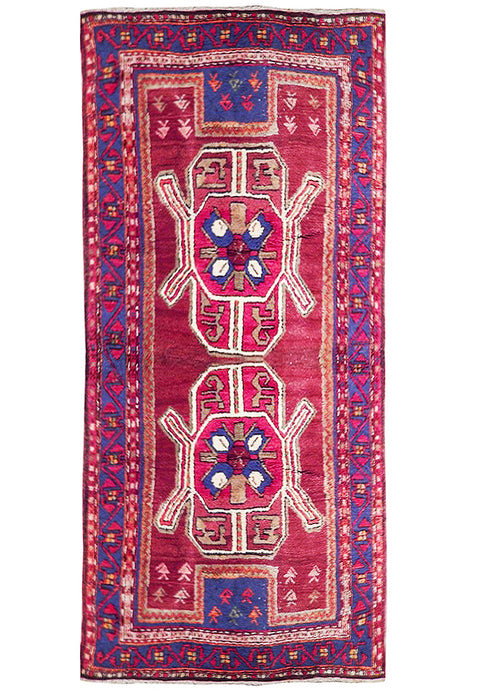 4' x 8' Red-Semi-Antique-Caucasian-Kazak-Runner.jpg