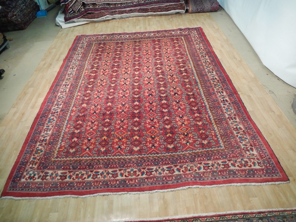 9.4 x 12.6 Semi-Antique Persian Herati ALL OVER DESIGN Mahal Rug 73069