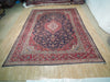Load image into Gallery viewer, 9.3 x 13.1 Navy Blue Semi-Antique Persian Kashan Rug 73075