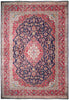 Load image into Gallery viewer, 9.3 x 13.1 Navy Blue Semi-Antique Persian Kashan Rug 73075