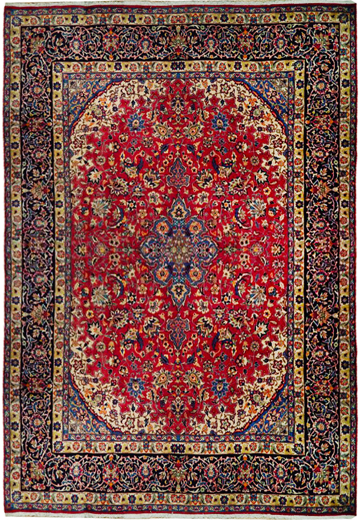 9.5 x 12.8 Traditional Semi-Antique Persian Isfahan Rug 73097