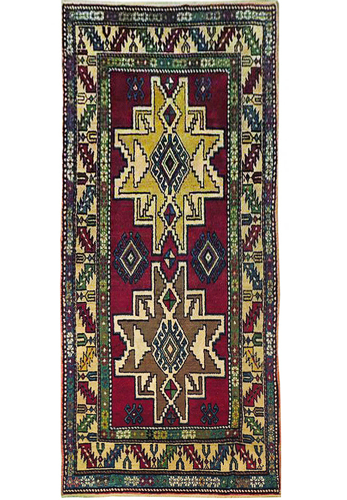 4' x 8' Berry-Red-Semi-Antique-Russian-Kazak-Runner.jpg