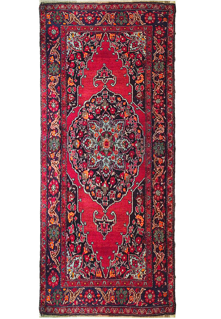 4.9 x 8.8 Red Semi Antique Russian Kazak Runner 73329