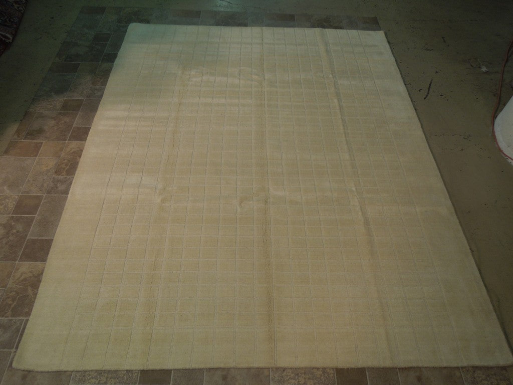 8 x 10 Beige Contemporary Wool handmade Rug #B-73485