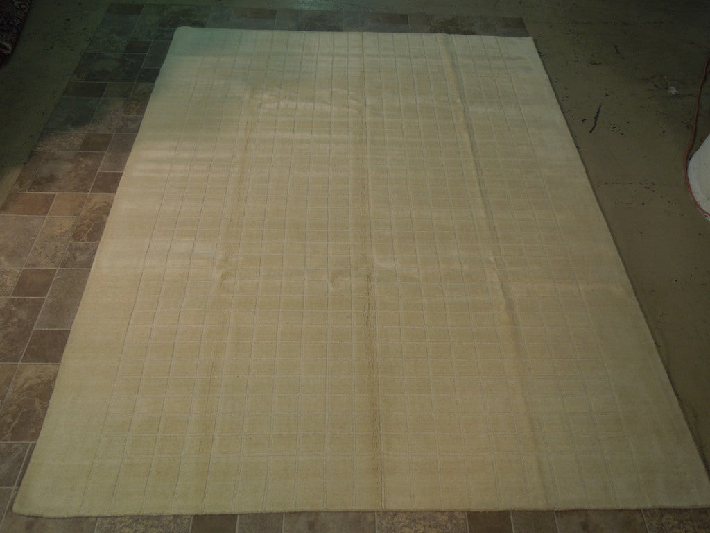 8 x 10 Beige Contemporary Wool handmade Rug #B-73485