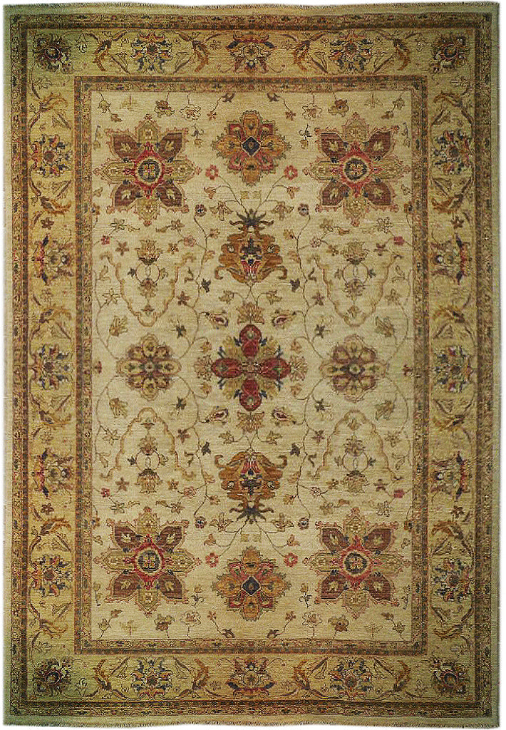 6.7 x 10 Ivory Vegetable Dyed Chobi Rug 73618