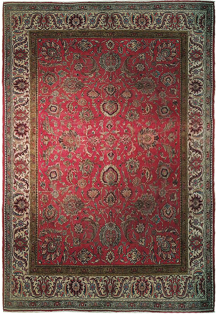 9.4 x 12.4 Vintage Persian Tabriz Mahal Rug PERFECT CONDI 73897