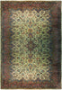 Load image into Gallery viewer, 9.7 x 19 Ivory Antique Persian Lavar Kerman Rug 73995