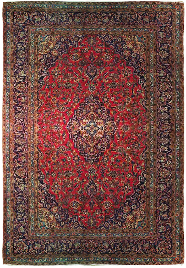 8.3 x 12 Red Classic Persian Kashan Rug 73998