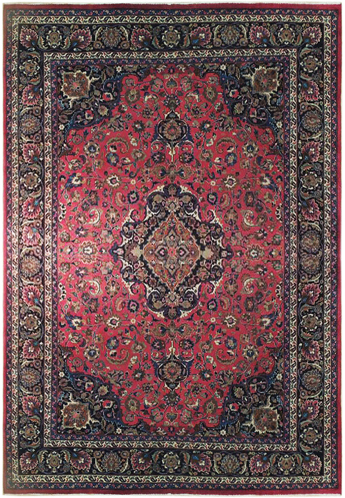 8.5 x 12 Signed Persian Mashad Rug 74410
