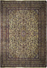 Load image into Gallery viewer, 9.4 x 12.8 Ivory Semi-Antique Persian Kashan Ivory Rug 74441