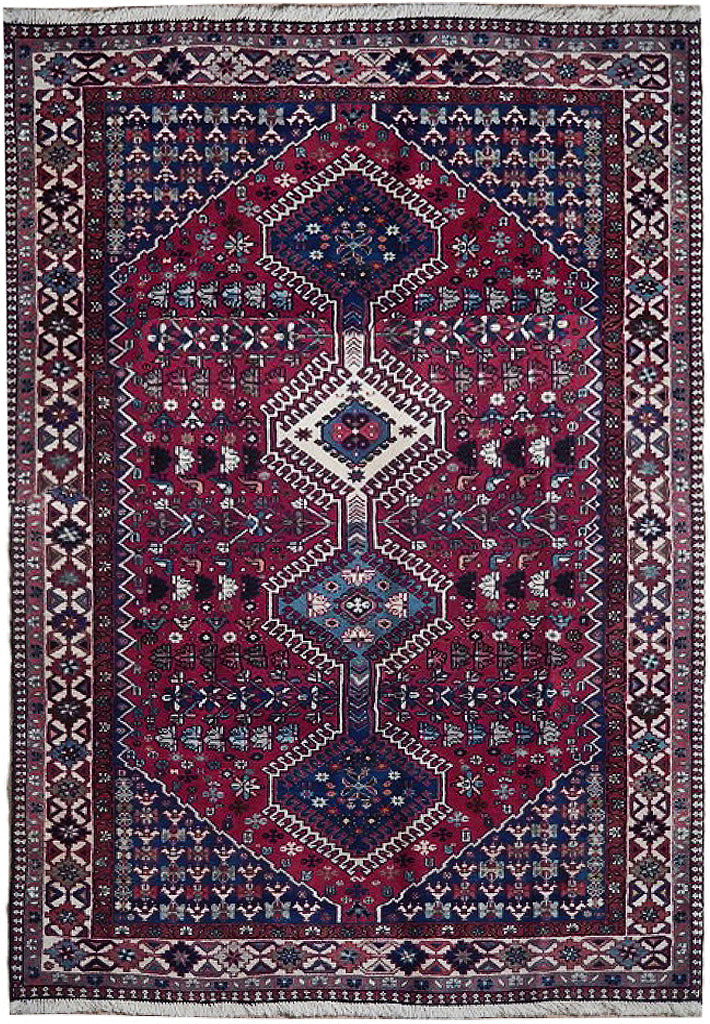 5.2 x 7.11 Semi Antique Persian Yalameh Rug Wool on Wool 74479
