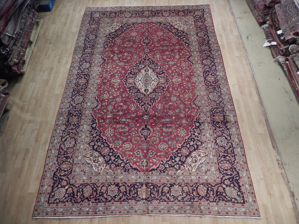 7.10 x 12.2 Red Fine Quality Persian Kashan Rug 74527