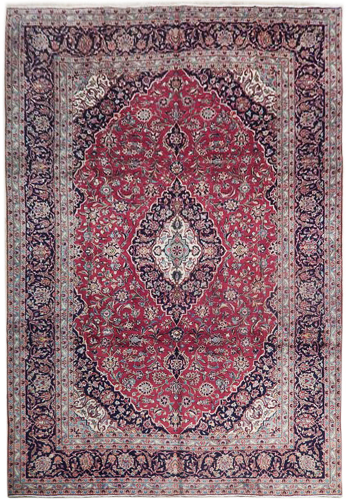 7.10 x 12.2 Red Fine Quality Persian Kashan Rug 74527