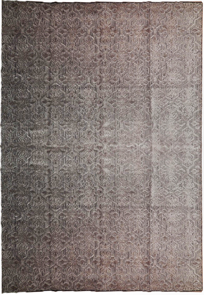 7.11 x 9.9 Brown Loom Knotted Raised Viscose Modern Rug 74538