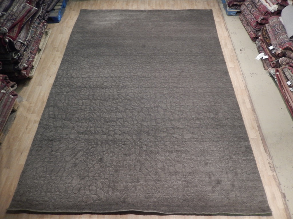 9.5 x 13.5 Organic Wool Modern Rug GRAY #B-74545