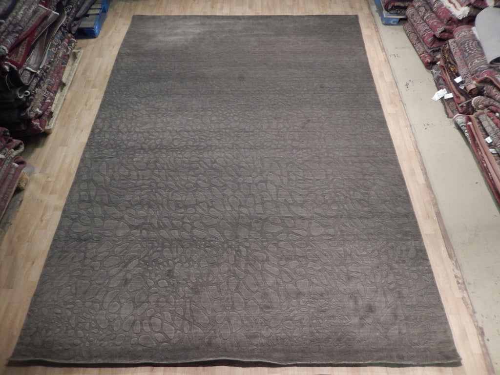 9.5 x 13.5 Organic Wool Modern Rug GRAY #B-74545