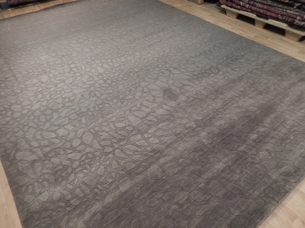 9.5 x 13.5 Organic Wool Modern Rug GRAY #B-74545