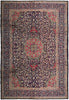 Load image into Gallery viewer, 9.7 x 12.7 Persian Navy Blue Tabriz Rug 74546
