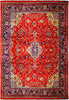 Load image into Gallery viewer, 9.1 x 12.8 BRIGHT Coral RED Semi Antique Persian Sarouk PERFECT Traditional RUG 74656