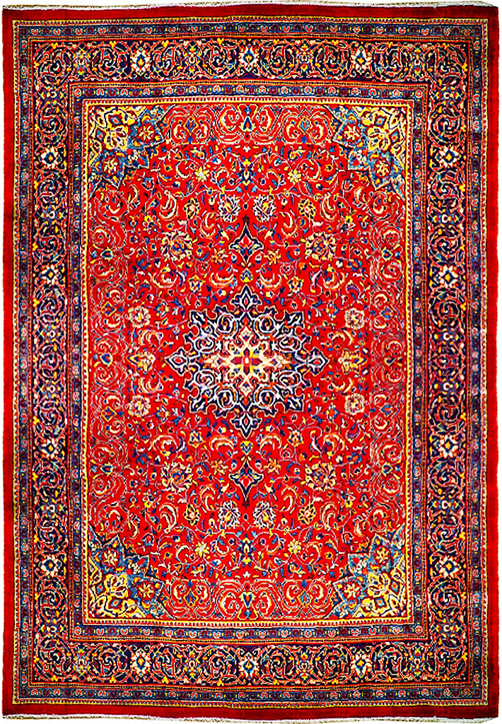 9.5 x 12.10 Shah Abbasi Persian Sarouk Rug 74660