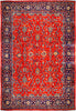 Load image into Gallery viewer, 9.4 x 12.11 Tomato Red Worn Semi Antique Shah Abbasi Tabriz Rug 74685