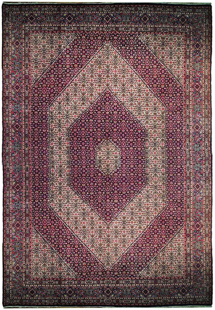 8.4 x 11.9 Ivory Fine Quality Persian Moud Rug 74885