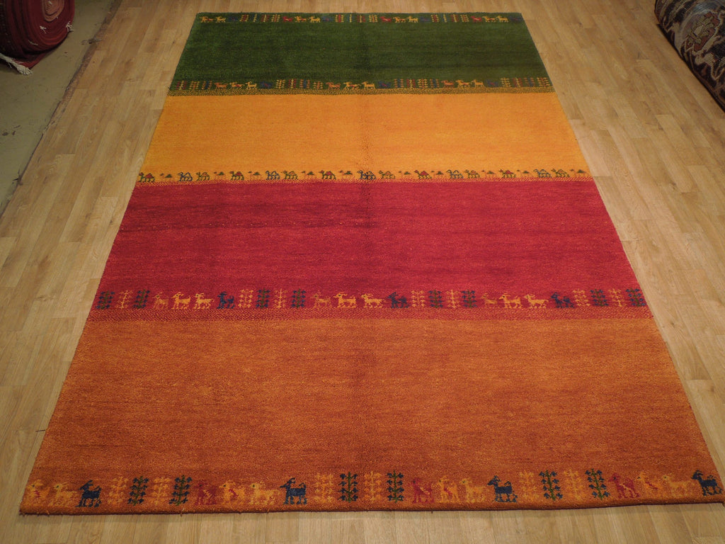6 x 9 Multi Color Contemporary Gabbeh Rug #B-74958