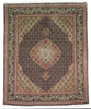 Load image into Gallery viewer, 5 x 6.4 Black Wool &amp; Silk Fine Quality Persian Tabriz Mahi Rug 74984