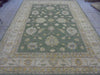 Load image into Gallery viewer, 8.6 x 11.1 Green Vegetable Dyed Ziglar Chobi Peshawar Rug 75511