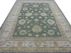 Load image into Gallery viewer, 8.6 x 11.1 Green Vegetable Dyed Ziglar Chobi Peshawar Rug 75511