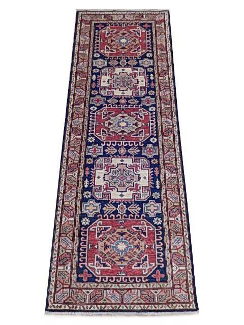 Stunning 3x8 Authentic Hand Knotted Super Kazak Rug - Pakistan - bestrugplace