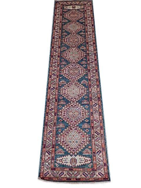 Stunning 3x11 Authentic Hand Knotted Super Kazak Rug - Pakistan - bestrugplace