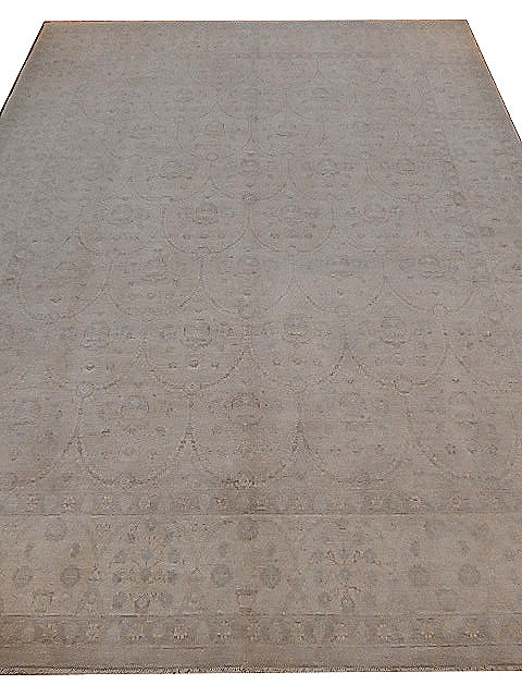 7.10 x 10.1 Grey Vegetable Dyed Fine Chobi Peshawar Rug - Pakistan #B-77593