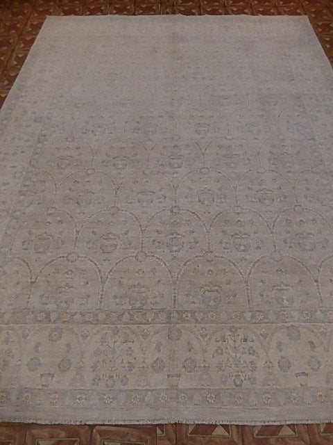 7.10 x 10.1 Grey Vegetable Dyed Fine Chobi Peshawar Rug - Pakistan #B-77593