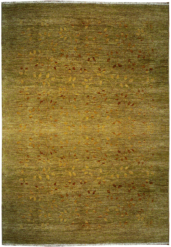 5.11 x 9.4 Sage Color Vegetable Dyed Transitional Chobi Rug 79585