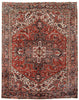 Load image into Gallery viewer, 9.2 x 12.2 Red Persian Heriz Rug #B-80012