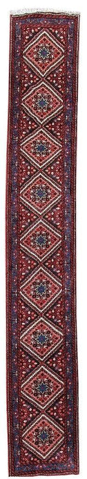 2x13 Authentic Hand Knotted Persian Karaja Rug - Iran - bestrugplace