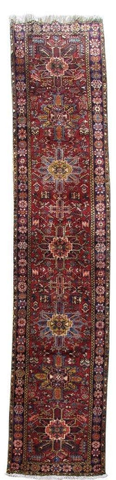4x15 Authentic Hand Knotted Persian Heriz Rug - Iran - bestrugplace