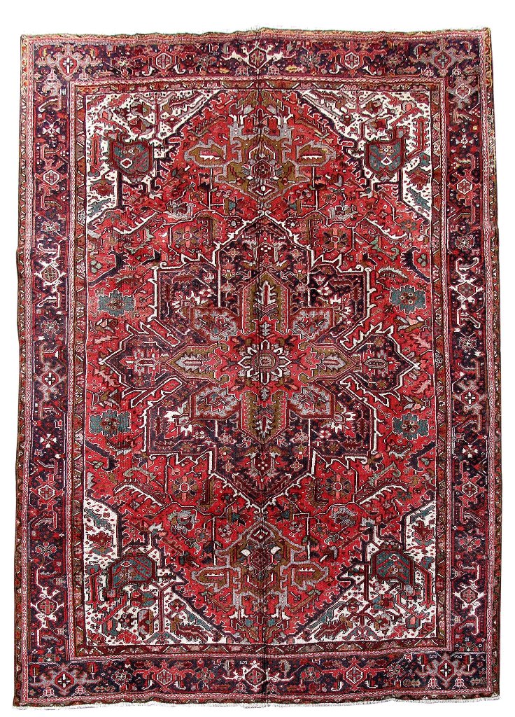 8.2 x 11.6 Red Persian Heriz Rug 80049