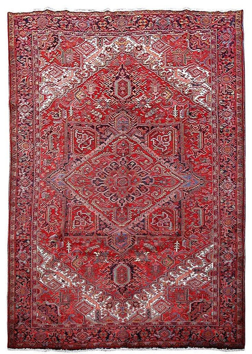 9x13 Authentic Hand Knotted Persian Heriz Rug - Iran - bestrugplace