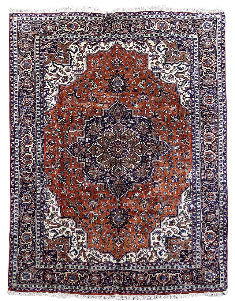 9.4 x 12.6 Rust Persian Heriz Rug 80090