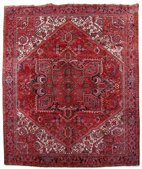 9x11 Authentic Hand Knotted Persian Heriz Rug - Iran - bestrugplace