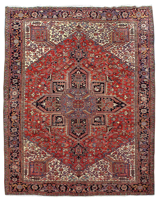 9x11 Authentic Hand Knotted Persian Heriz Rug - Iran - bestrugplace