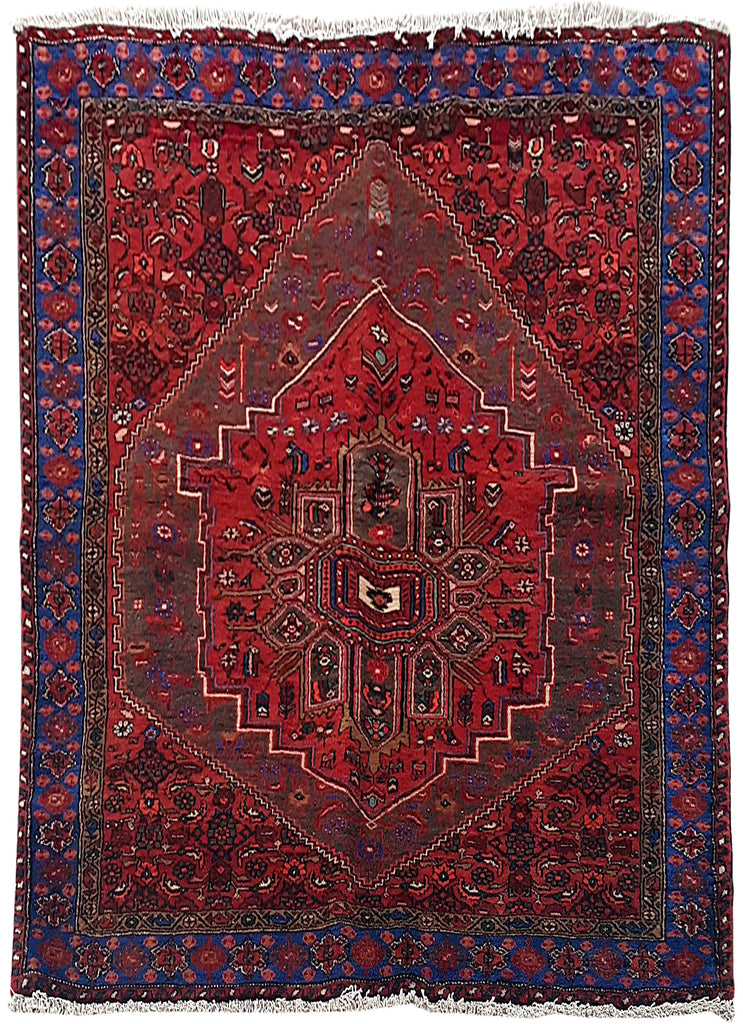 4.11 x 6.10 Red Persian Kurd Bijar Rug 80218