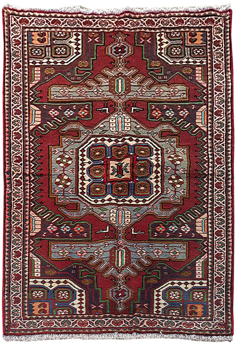 4x7 Authentic Hand Knotted Persian Hamadan Rug - Iran - bestrugplace