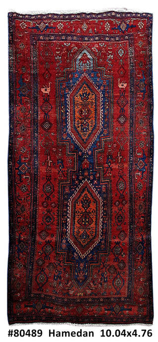 5x10 Authentic Hand Knotted Persian Hamadan Rug - Iran - bestrugplace